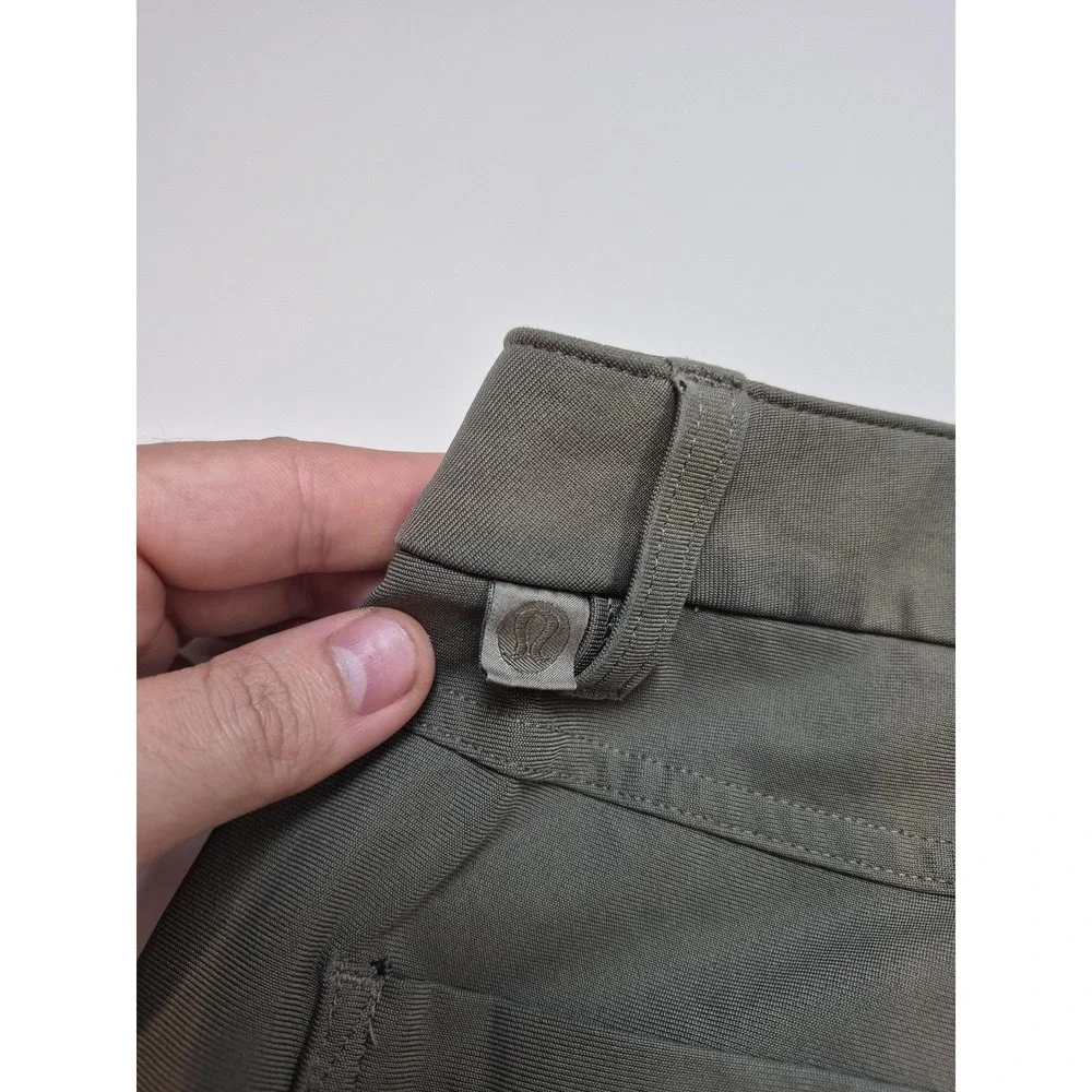 ABC Slim-Fit 5 Pocket Pant 33x30 Green Chino Straight Casual Stretch FLAW Repair